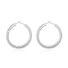 925 Stamp Silver Color Smooth 50MM Big Circle Hoop Earrings For Women Wedding Engagement Party Jewelry Christmas Gifts
