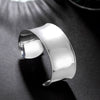 925 Stamp Silver Color Smooth Cuff Bangle Bracelets For Women  Open Bracelets on Hand Christmas Jewelry GaaBou