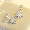 925 Stamp Silver Color Snowflake Zircon Korean Stud Earrings For Women Wedding Party  Jewelry 2022 Trend GaaBou