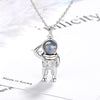 925 Stamp Silver Color Spaceman Crystal Pendants And Necklaces For Women Korean Wedding Girl Jewelry GaaBou Jewellery