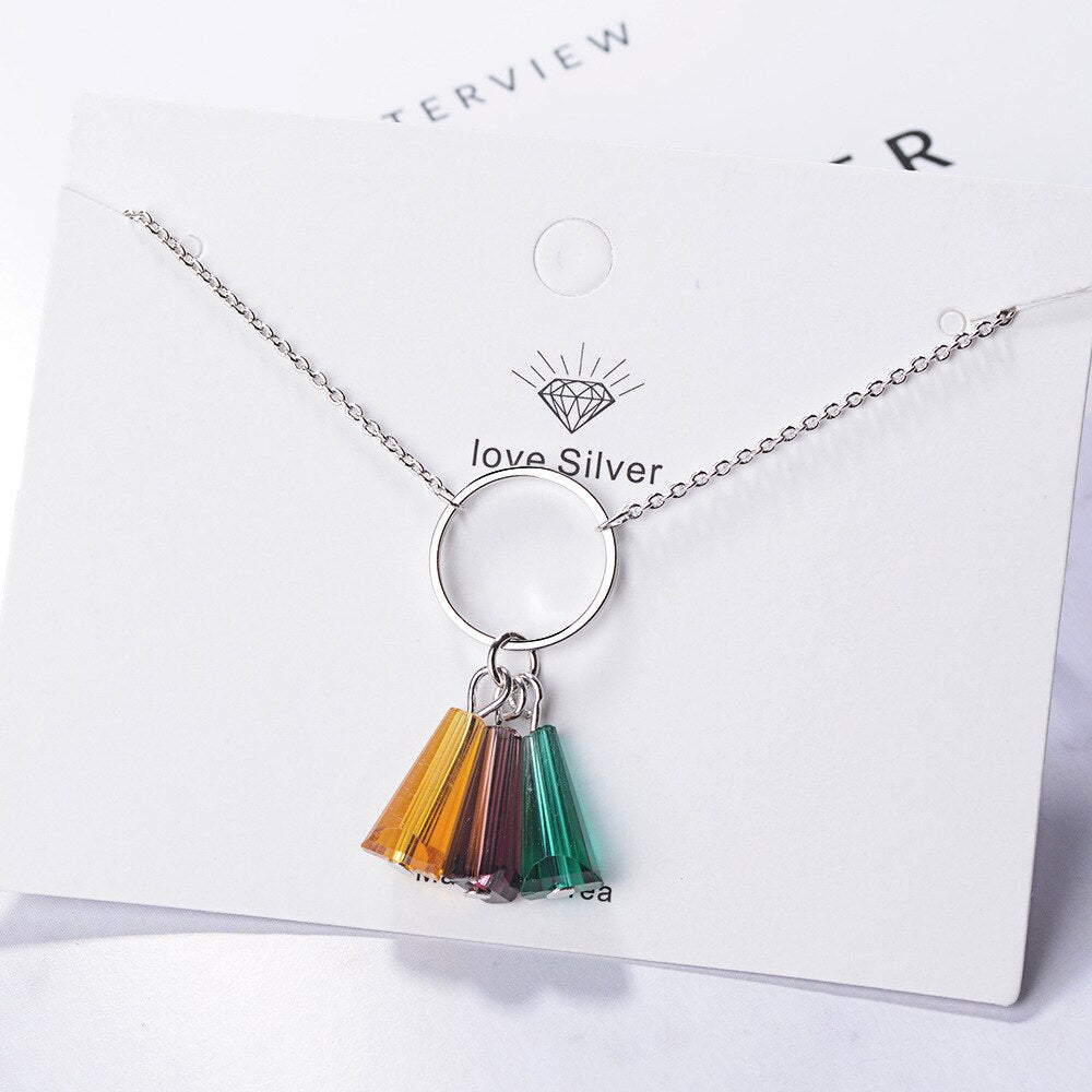 925 Stamp Silver Color Square Geometry Pendants And Necklaces For Women Wedding Party Jewelry 2022 Jewelry Female Gifts GaaBou