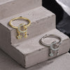 925 Stamp Silver Color Star Moon Adjustable Rings For Women Korean Gold Zircon Ring Wedding  Fine Jewelry Trend
