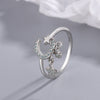 925 Stamp Silver Color Star Moon Adjustable Rings For Women Korean Gold Zircon Ring Wedding  Fine Jewelry Trend