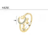 925 Stamp Silver Color Star Moon Adjustable Rings For Women Korean Gold Zircon Ring Wedding  Fine Jewelry Trend