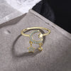 925 Stamp Silver Color Star Moon Adjustable Rings For Women Korean Gold Zircon Ring Wedding  Fine Jewelry Trend
