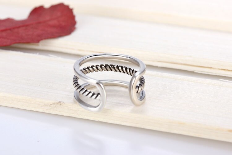 925 Stamp Silver Color Three-Line Adjustable Open Finger Rings For Women Girls Wedding Dorpshipping Anelli Fine Party Jewelry