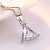 925 Stamp Silver Color Triangle Geometry Pendants And Necklaces For Women Zircon Chain Wedding Party Jewelry 2022 GaaBou