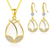 925 Stamp Silver Color Tulips Flower Necklace Drop Earrings Jewelry Sets For Women Wedding Bridal  Juwellery Set Female