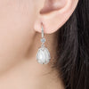 925 Stamp Silver Color Tulips Flower Necklace Drop Earrings Jewelry Sets For Women Wedding Bridal  Juwellery Set Female