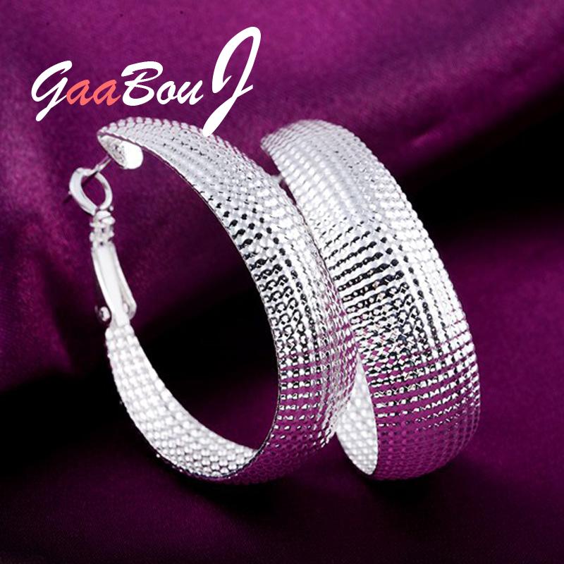 925 Stamp Silver Color U Shape Network Small Hoop Earrings For Women 2022 Trend Wedding Party Charm Christmas Jewelry