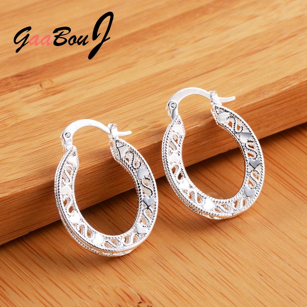 925 Stamp Silver Color Vintage Flower Small Earrings For Women Party Charms Boho Female Christmas Jewelry GaaBou