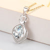 925 Stamp Silver Color Water Drop Pendants Zircon Necklaces For Women 45cm Korean Chain Wedding Fine Jewelry Gift GaaBou