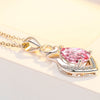 925 Stamp Silver Color Water Drop Pendants Zircon Necklaces For Women 45cm Korean Chain Wedding Fine Jewelry Gift GaaBou