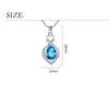 925 Stamp Silver Color Water Drop Pendants Zircon Necklaces For Women 45cm Korean Chain Wedding Fine Jewelry Gift GaaBou
