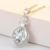 925 Stamp Silver Color Water Drop Pendants Zircon Necklaces For Women 45cm Korean Chain Wedding Fine Jewelry Gift GaaBou