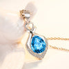 925 Stamp Silver Color Water Drop Pendants Zircon Necklaces For Women 45cm Korean Chain Wedding Fine Jewelry Gift GaaBou