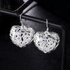 925 Stamp Silver Color Wedding LOVE Heart Hollows Drop Earrings for women 2022 trend Party Jewelry Gifts women Christmas GaaBou