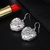 925 Stamp Silver Color Wedding LOVE Heart Hollows Drop Earrings for women 2022 trend Party Jewelry Gifts women Christmas GaaBou
