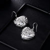 925 Stamp Silver Color Wedding LOVE Heart Hollows Drop Earrings for women 2022 trend Party Jewelry Gifts women Christmas GaaBou
