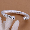 925 Stamp Silver Color Wide Hemp Rope Cuff Bangle Bracelet For Women  Engagement Charm Jewelry Christmas GaaBou