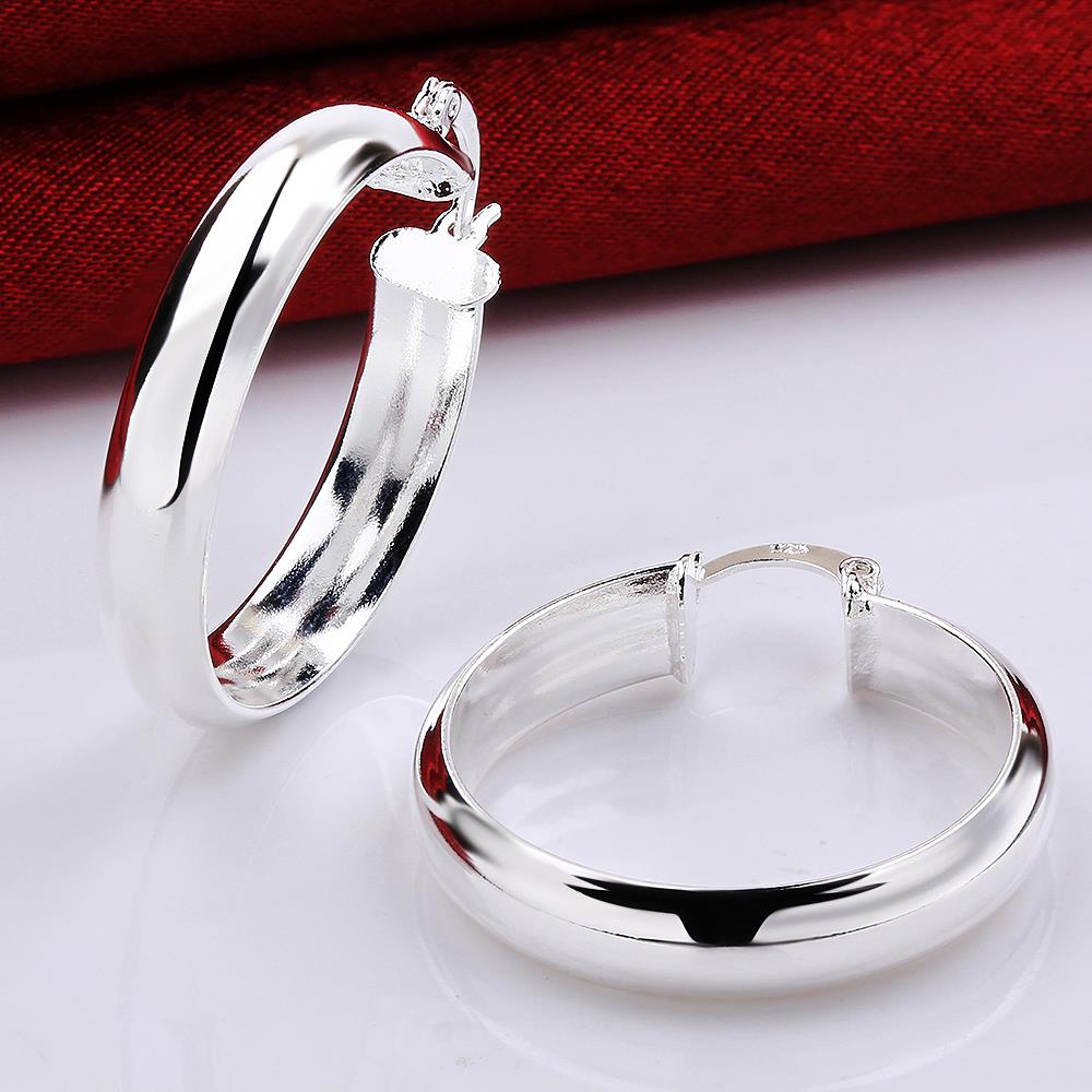 925 Stamp Silver Color Woman 34mm Hoop Earrings Round Party Charm Jewelry 2022 Jewelry Christmas GaaBou Jewellery