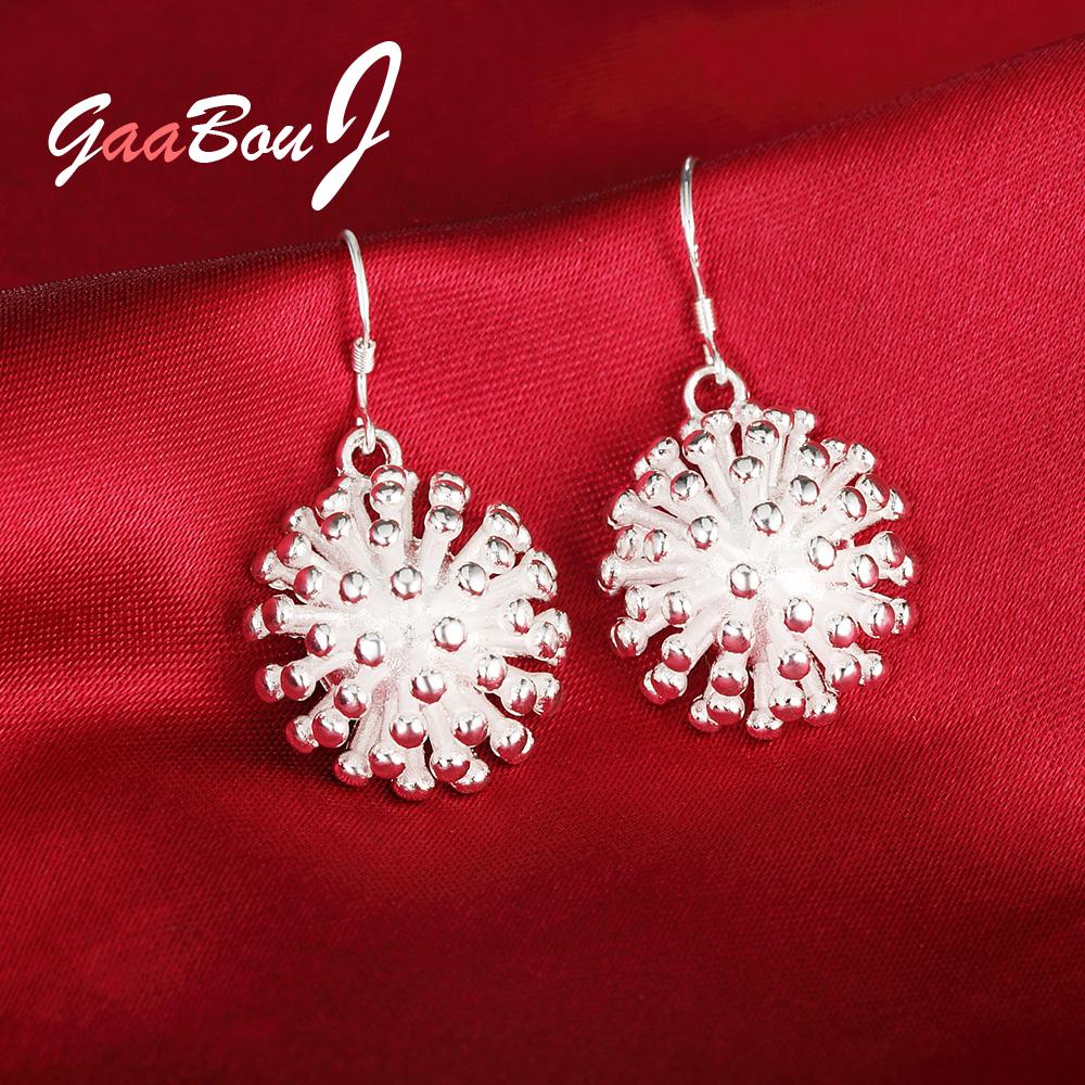 925 Stamp Silver Color Women Balls Drop Earrings 2022 Trend Engagement Party 925 Silver Women's Jewelry Christmas