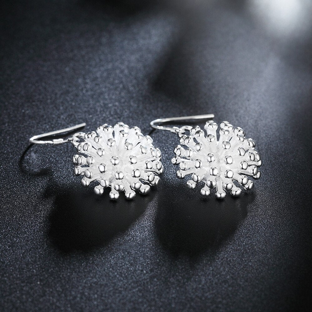 925 Stamp Silver Color Women Balls Drop Earrings 2022 Trend Engagement Party 925 Silver Women's Jewelry Christmas