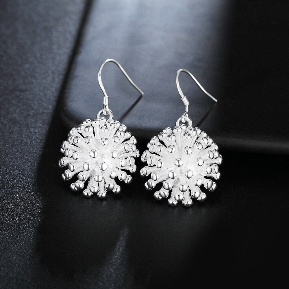 925 Stamp Silver Color Women Balls Drop Earrings 2022 Trend Engagement Party 925 Silver Women's Jewelry Christmas