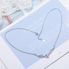 925 Stamp Silver Color Women Chain On The Neck Collarbone Necklace For Women Angel Wing Purple Zircon Pendant Chain Girl Jewelry