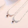 925 Stamp Silver Color Women Chain On The Neck Collarbone Necklace For Women Style Angel Wing Crystal Pendant Chain Girl Jewelry