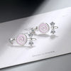 925 Stamp Silver Color Women Earrings Lollipop Bow Stud Earrings Girl Gifts Jewelry New