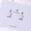 925 Stamp Silver Color Women Earrings Lollipop Bow Stud Earrings Girl Gifts Jewelry New