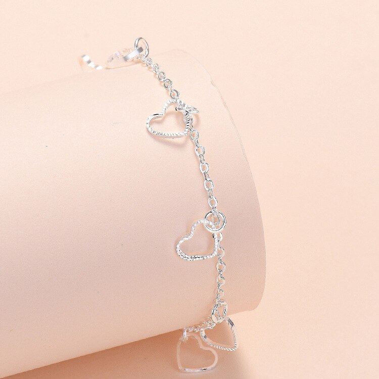 925 Stamp Silver Color Women Heart Bracelets On Hand Star Chain Bracelets  Jewelry Jewellery Gifts For Women Christmas