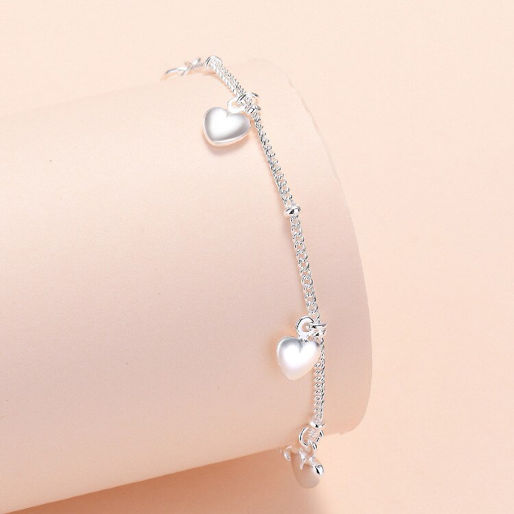 925 Stamp Silver Color Women Heart Bracelets On Hand Star Chain Bracelets  Jewelry Jewellery Gifts For Women Christmas