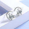925 Stamp Silver Color Women  Cloud Earrings Cat Round Zircon Personality Moon Charm Girl Gifts Jewelry Christmas