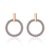925 Stamp Silver Color Women  Earrings Round Short Zircon Charm Girl Gifts Jewelry  Christmas