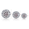 925 Stamp Silver Color Women  Earrings Round Zircon 6mm,8mm,10mm Charm Girl Gifts Jewelry  Christmas
