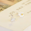 925 Stamp Silver Color Women  Little Daisy Earrings Lucky Girl Gifts Jewelry  Christmas
