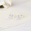 925 Stamp Silver Color Women  Little Daisy Earrings Lucky Girl Gifts Jewelry  Christmas