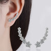 925 Stamp Silver Color Women  Six Star Zircon Earrings Charm Girl Gifts Jewelry  Christmas