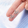 925 Stamp Silver Color Women  Animal Earrings Dragonfly Zircon Stud Earring Girl Jewelry Charm Christmas Gifts New