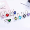 925 Stamp Silver Color Women  Classic Earrings Several Zircon Charm Stud Earring Girl Elegant Jewelry Christmas Gift
