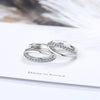 925 Stamp Silver Color Women  Earrings Hoop Round Zircon Stud Earring Girl Elegant Jewelry Charm Gifts New