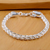 925 Stamp Silver Color Women Sets Chain Bracelet &amp; Necklace 2pcs Engaged Wedding Accessories Jewelry Sets For Men