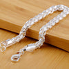 925 Stamp Silver Color Women Sets Chain Bracelet &amp; Necklace 2pcs Engaged Wedding Accessories Jewelry Sets For Men