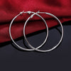925 Stamp Silver Color Women's 50/60/70/80MM Round Big Hoop Earrings Wedding Jewelry For Women 2022 Christmas GaaBou