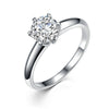 925 Stamp Silver Color Women's Heart LOVE Zircon Adjustable Wedding Rings Engagement Fine Retro Jewelry Gift
