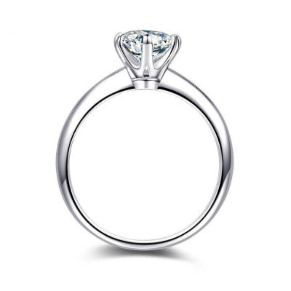 925 Stamp Silver Color Women's Heart LOVE Zircon Adjustable Wedding Rings Engagement Fine Retro Jewelry Gift