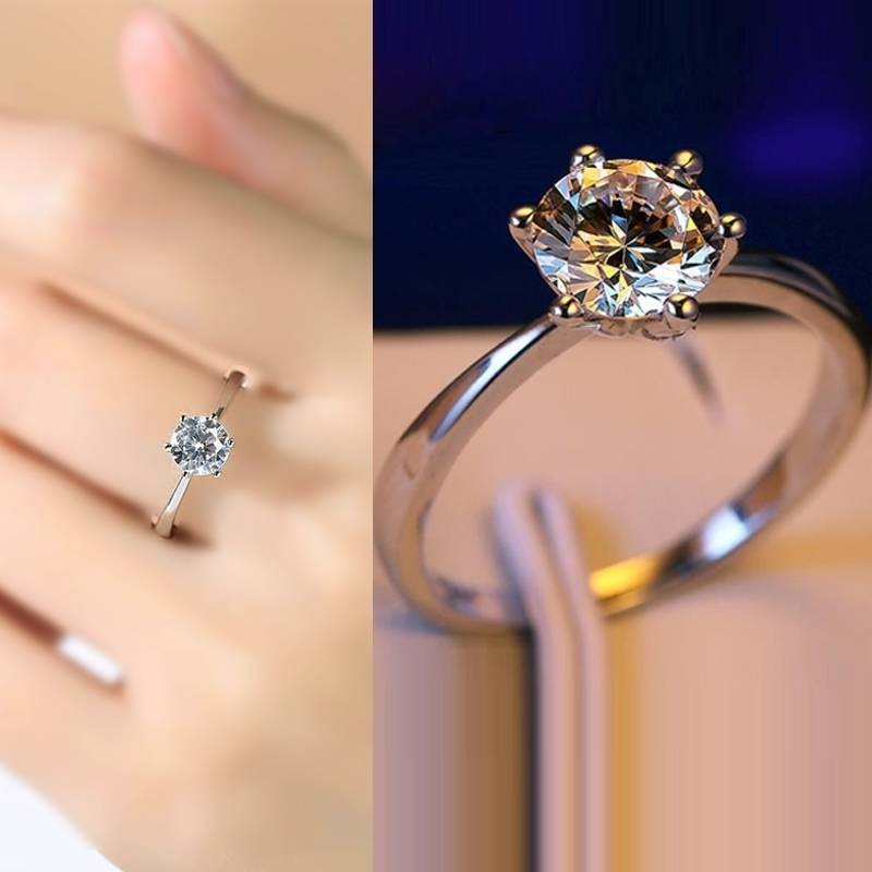 925 Stamp Silver Color Women's Heart LOVE Zircon Adjustable Wedding Rings Engagement Fine Retro Jewelry Gift