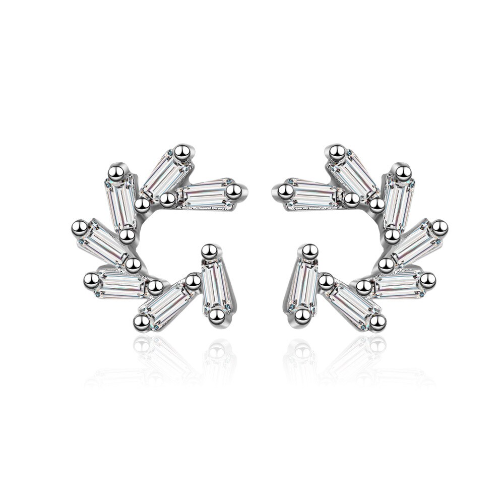 925 Stamp Silver Color Women's Helix With Pink Zircon Korean Stud Earrings Wedding Party  Quality Charm Jewelry 2022 Trend